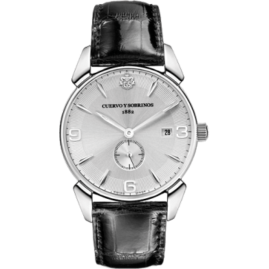 Historiador Segundos Pequeños Vintage Stainless Steel / Silver / Alligator