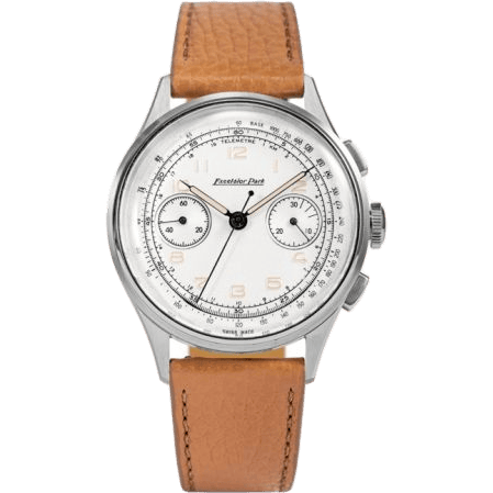 Chronograph Stainless Steel / White / Brown Matte