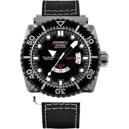 Diver Quartz GMT Black / Calf