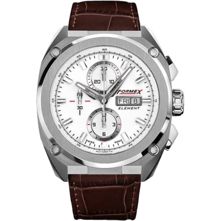 Element Automatic Chronograph Full Steel / White / Croco
