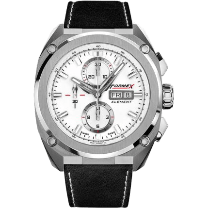 Element Automatic Chronograph Full Steel / White / Calf