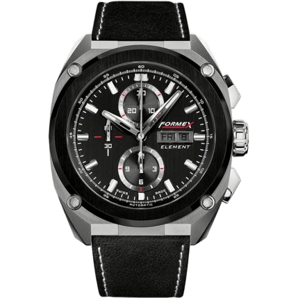 Element Automatic Chronograph Ceramic Bezel / Black / Calf