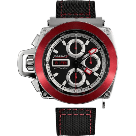 Motorsport Automatic Chronograph Red Bezel / Black / Calf