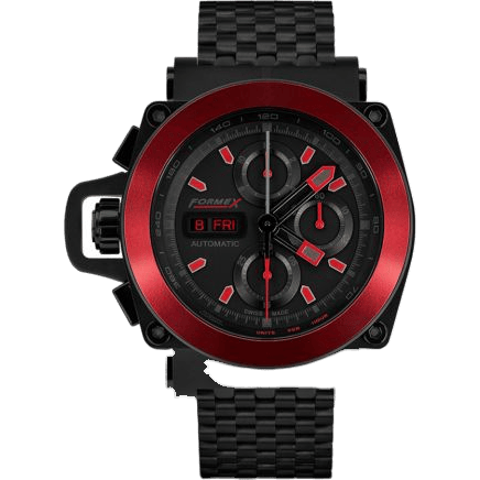 Motorsport Automatic Chronograph PVD / Red Bezel / Black / Bracelet
