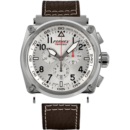 Pilot Quartz Chronograph Silver / Calf