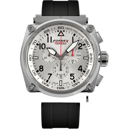 Pilot Quartz Chronograph Silver / Rubber