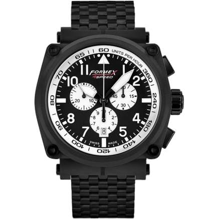 Pilot Quartz Chronograph PVD / Black - White / Bracelet