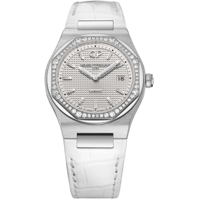 Laureato 34 Quartz Stainless Steel / Diamond / Silver / Alligator