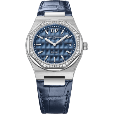 Laureato 34 Quartz Stainless Steel / Diamond / Blue / Alligator
