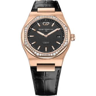 Laureato 34 Quartz Pink Gold / Diamond / Black / Alligator