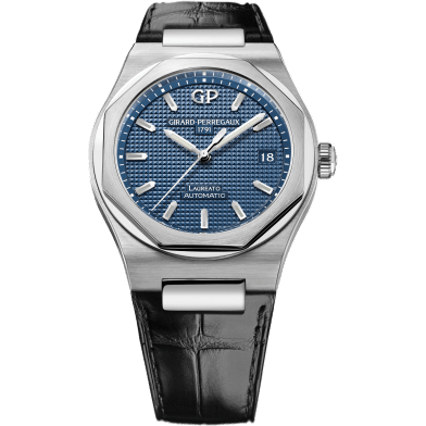 Laureato 38 Automatic Stainless Steel / Blue / Alligator