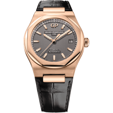 Laureato 38 Automatic Pink Gold / Grey / Alligator