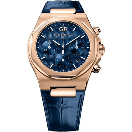 Laureato 42 Chronograph Pink Gold / Blue / Alligator