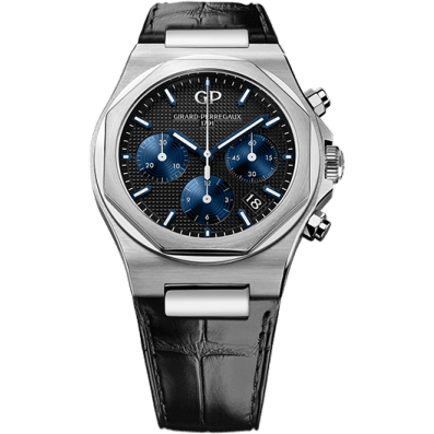 Laureato 38 Chronograph Stainless Steel / Black / Alligator