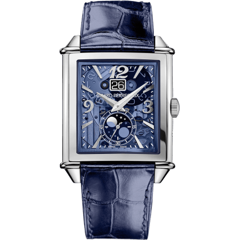 Vintage 1945 XXL Large Date and Moonphases Stainless Steel / Blue Polycrystalline