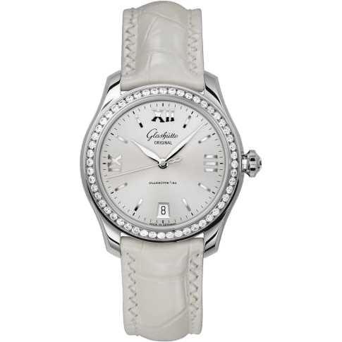 Lady Serenade Stainless Steel / Diamond / Silver / Alligator - Folding
