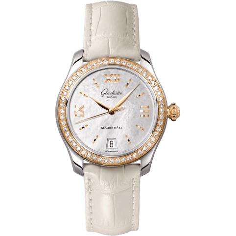 Lady Serenade Stainless Steel / Rose Gold / Diamond / MOP / Alligator / Pin