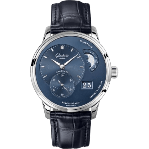 PanoMatic Lunar Stainless Steel / Blue / Alligator - Pin