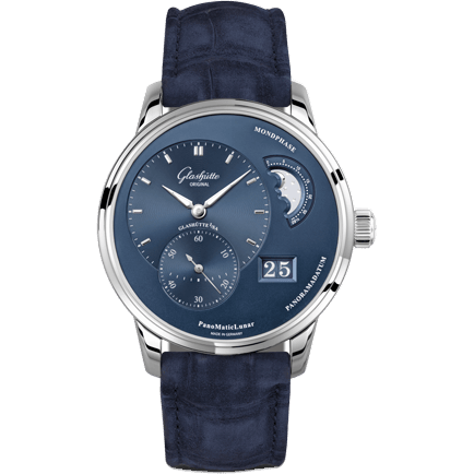 PanoMatic Lunar Stainless Steel / Blue / Alligator