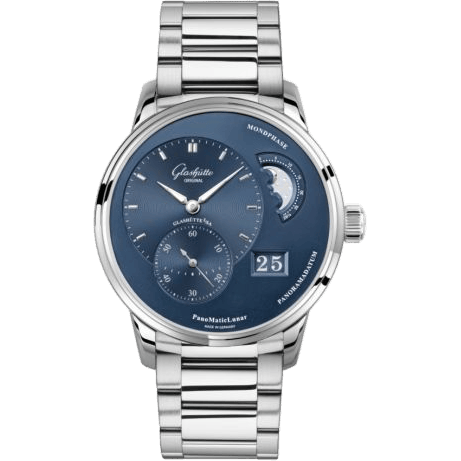 PanoMatic Lunar Stainless Steel / Blue / Bracelet