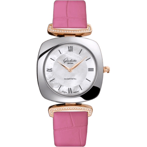 Pavonina Stainless Steel / Red Gold / Diamond / MOP / Alligator