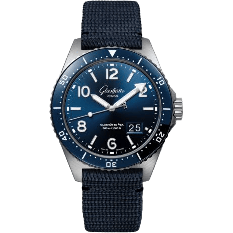 SeaQ Panorama Date Stainless Steel / Blue / Synthetic - Pin