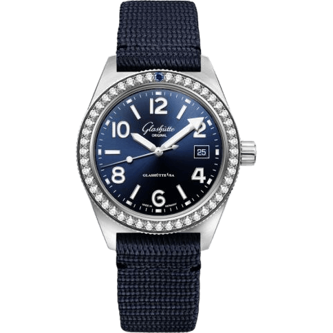 SeaQ Date Stainless Steel / Diamond / Blue / Synthetic - Folding