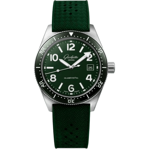 SeaQ Date Stainless Steel / Green / Rubber - Pin