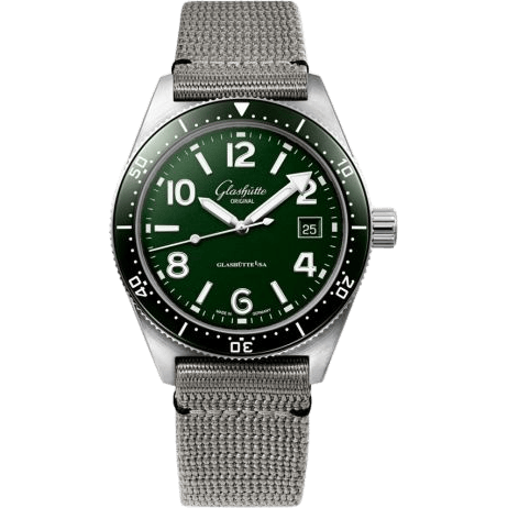 SeaQ Date Stainless Steel / Green / Synthetic - Pin