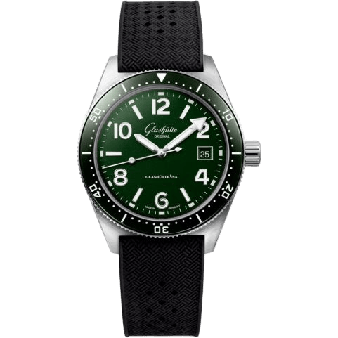 SeaQ Date Stainless Steel / Green / Rubber - Folding