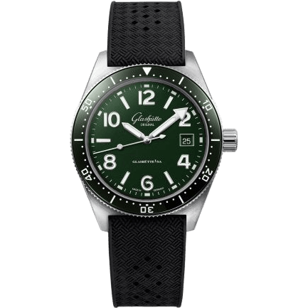 SeaQ Date Stainless Steel / Green / Rubber - Folding