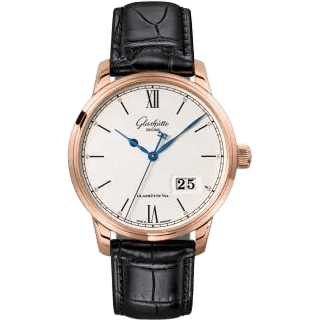 Senator Excellence Panorama Date Red Gold / Silver / Alligator - Folding