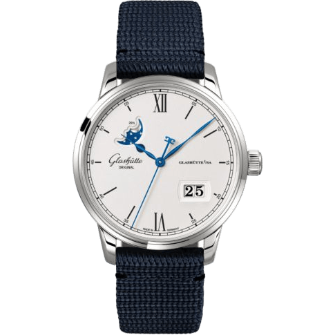 Senator Excellence Panorama Date Moonphase Stainless Steel / Silver / Synthetic