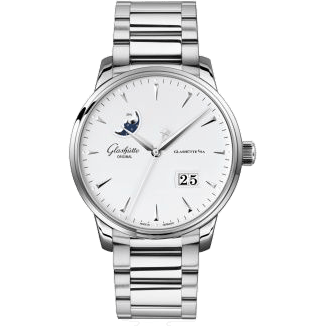 Senator Excellence Panorama Date Moonphase Stainless Steel / Silver / Bracelet
