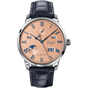 Senator Perpetual Calendar Stainless Steel / Salmon / Alligator / Folding