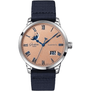 Senator Excellence Panorama Date Moonphase Stainless Steel / Frosted Copper / Synthetic - Folding