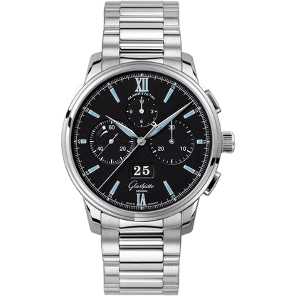 Senator Chronograph Panorama Date Stainless Steel / Black / Bracelet