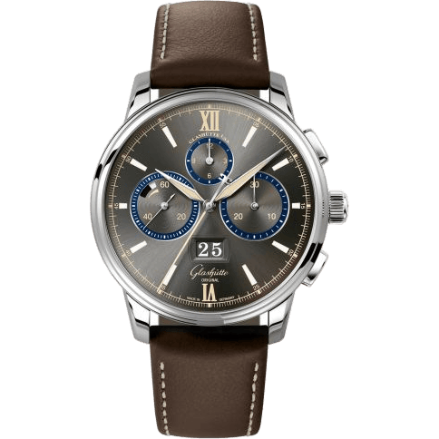 Senator Chronograph Panorama Date Capital Edition Stainless Steel / Grey / Calf / Folding