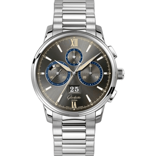 Senator Chronograph Panorama Date Capital Edition Stainless Steel / Grey / Calf / Bracelet