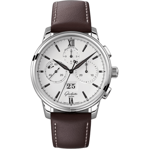 Senator Chronograph Panorama Date Stainless Steel / Silver / Calf / Folding