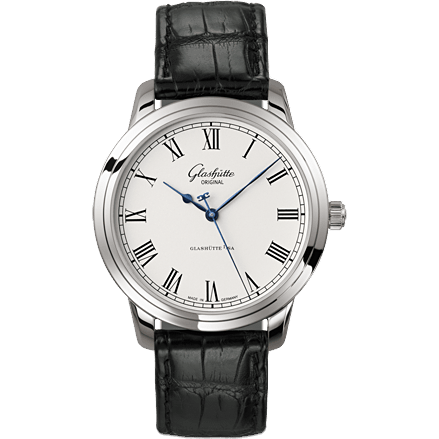 Senator Automatic Stainless Steel / Silver / Alligator / Pin