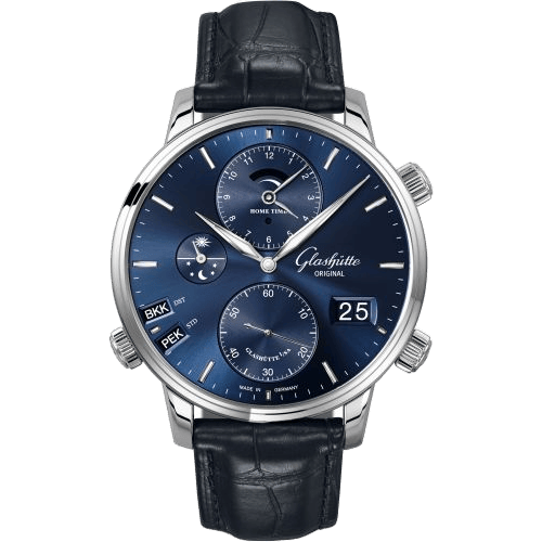 Senator Cosmopolite Stainless Steel / Blue / Alligator / Folding