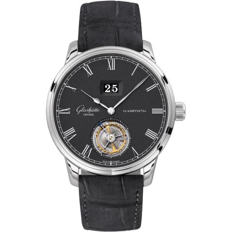 Senator Tourbillon White Gold / Grey / Alligator / Folding