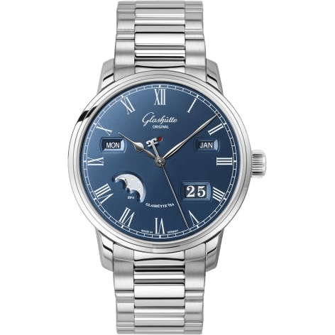 Senator Perpetual Calendar Stainless Steel / Blue / Bracelet