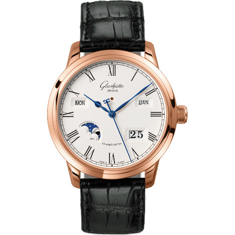 Senator Perpetual Calendar Red Gold / Silver / Alligator