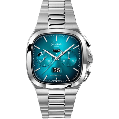 Seventies Chronograph Panorama Date Turquoise / Bracelet