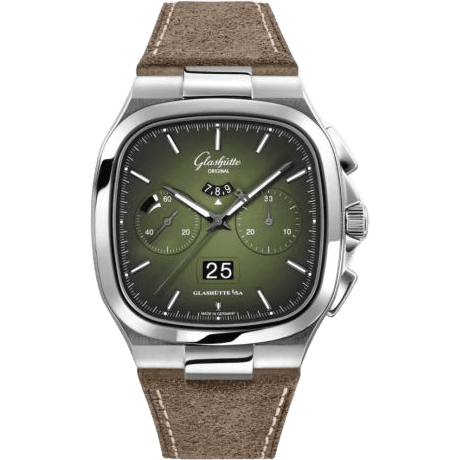 Seventies Chronograph Panorama Date Green / Calf - Folding
