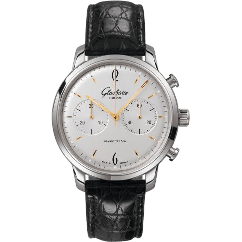 Sixties Chronograph Stainless Steel / Silver / Alligator / Pin