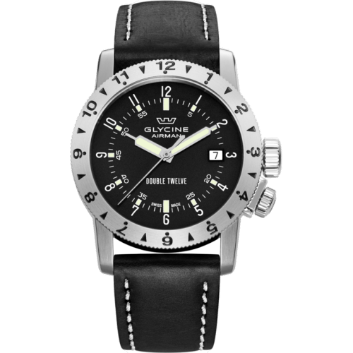 Glycine Airman Double Twelve Black / Stainless Steel