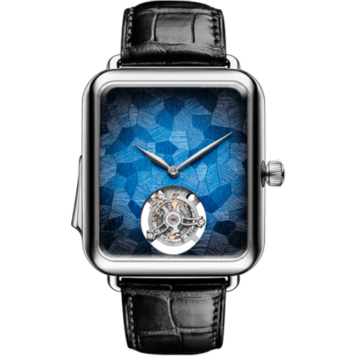 Swiss Alp Watch Minute Repeater Tourbillon White Gold / Blue Mosaique
